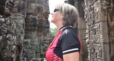 Sheelagh Evans Cycling on the  tour with redspokes